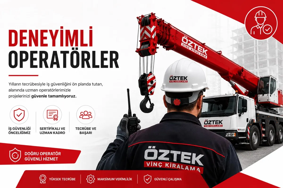 Gebze vinç kiralama deneyimli ve sertifikalı vinç operatörleri - Öztek Vinç