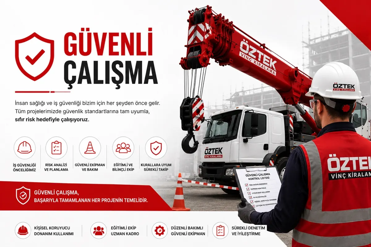 Gebze vinç kiralamada iş güvenliği ve güvenli çalışma - Öztek Vinç